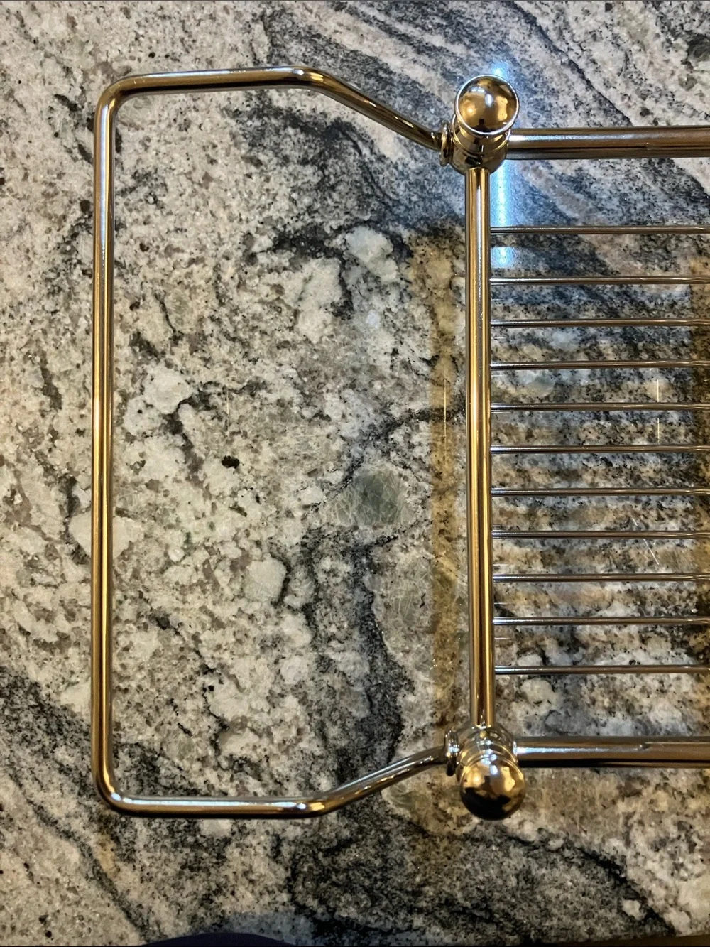 Pottery Barn Chrome Bath Caddy with Expandable Arms